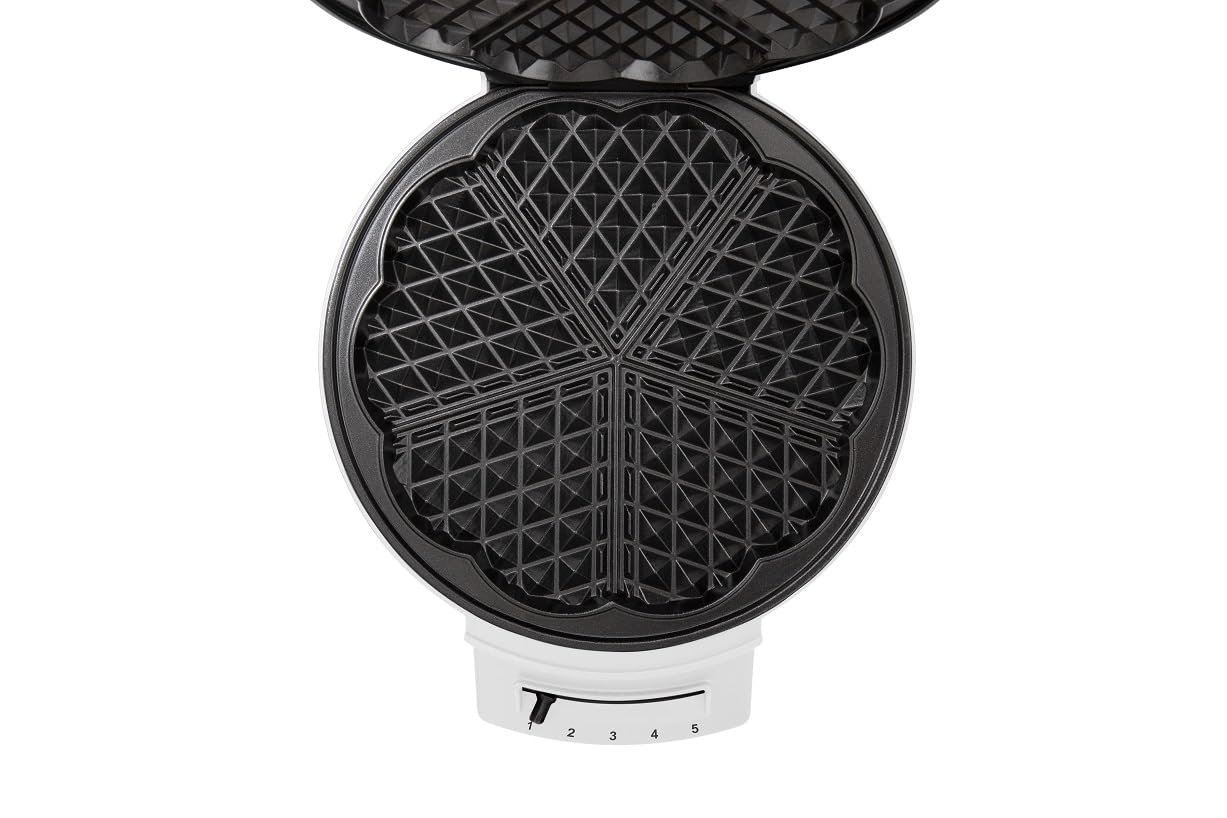 FRITEL A202 Herzwaffeleisen - 20 cm - Feste Platten - PFAS-frei - Weiß