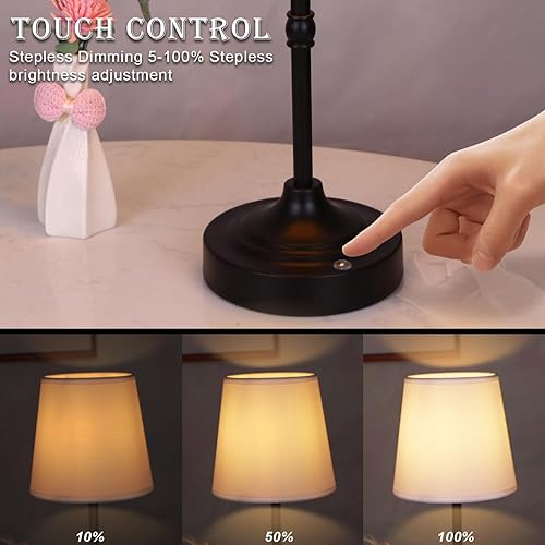 Miniatura 2 de Lámpara de mesa recargable con pilas, lámparas LED inalámbricas, lámparas táctiles inalámbricas, lámparas de noche regulables continuas, lámpara de