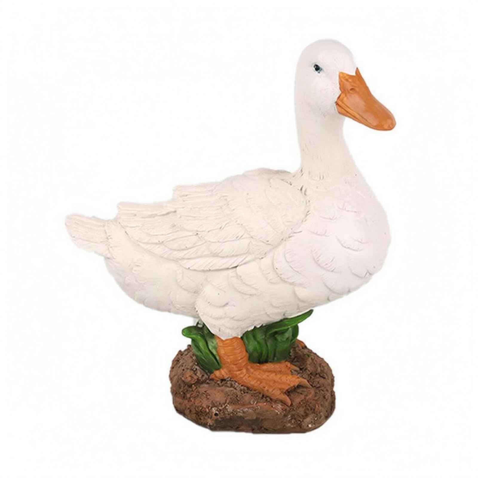 Canard en résine couché petit modèle pour décoration de jardin