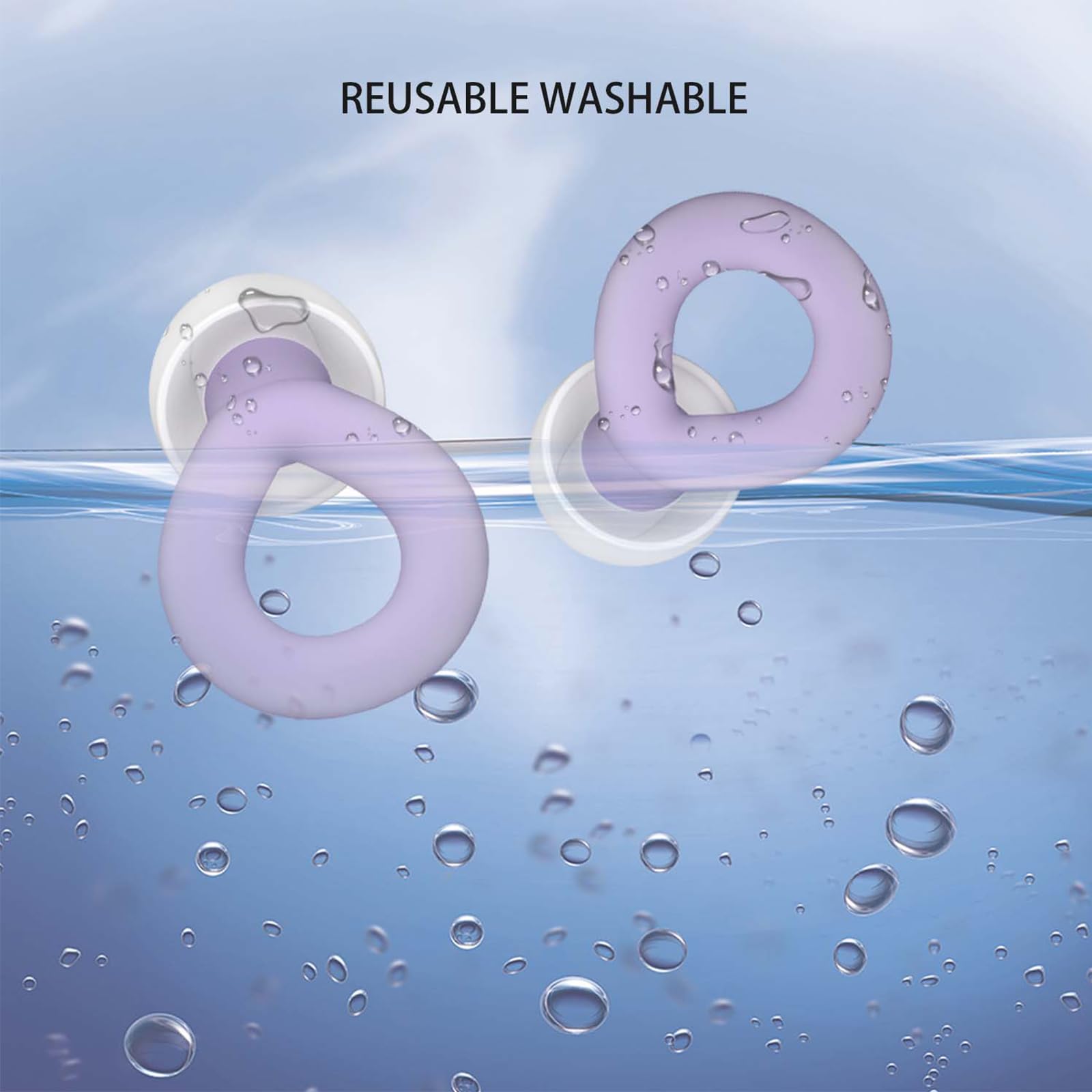 Bouchons d'oreille en silicone pour réduction du bruit, bouchons d'oreilles réutilisables pour réduction du bruit, protection auditive pour concerts, moto, voyage et protection auditive NRR
