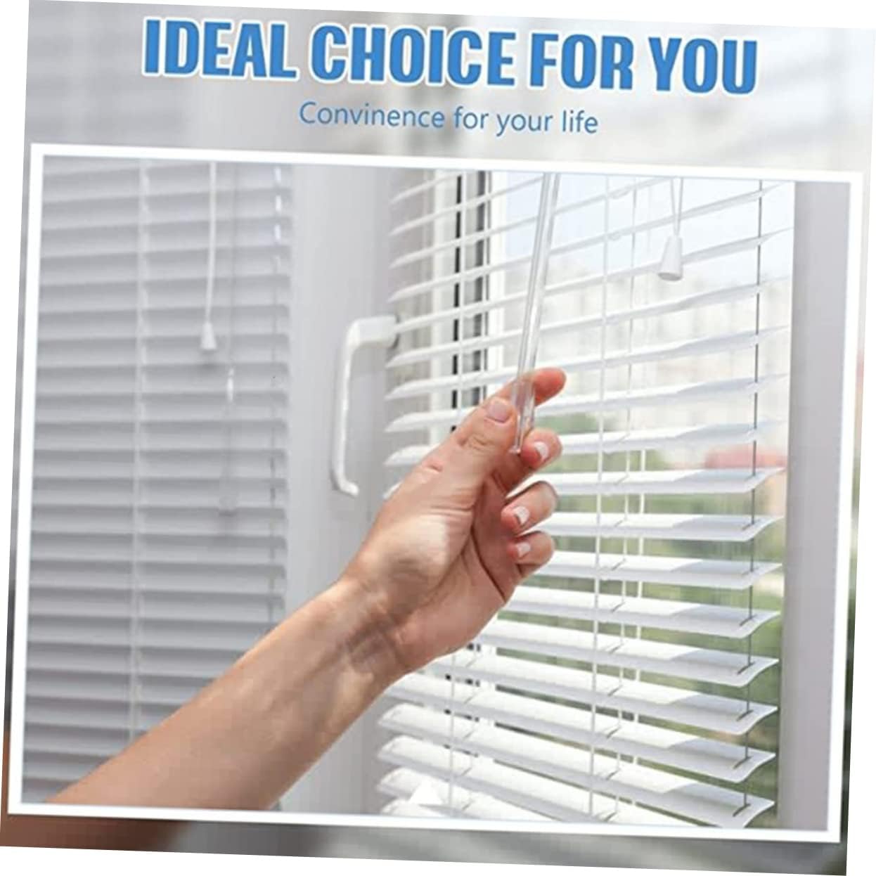 Cabilock 4pcs Fiberglass Blind Tilt Wands with Hook Lightweight and Sturdy Vertical Blind Rods for Easy Installation Lengths for Window Treatments