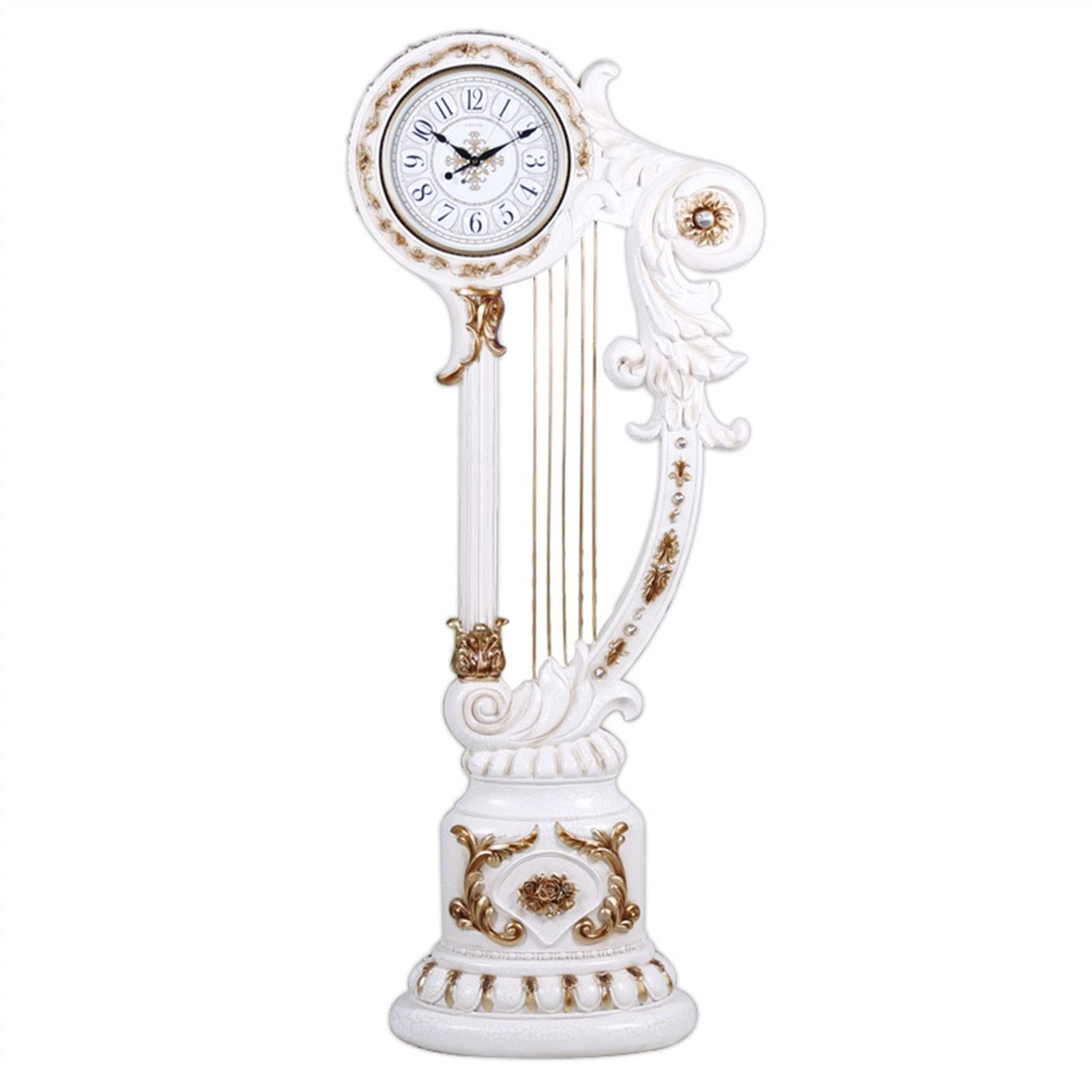 WANGHAI-666 Grandfather Clocks European-Style Living Room Floor Clock, Antique Pendulum Retro Home Lobby Harp Vertical