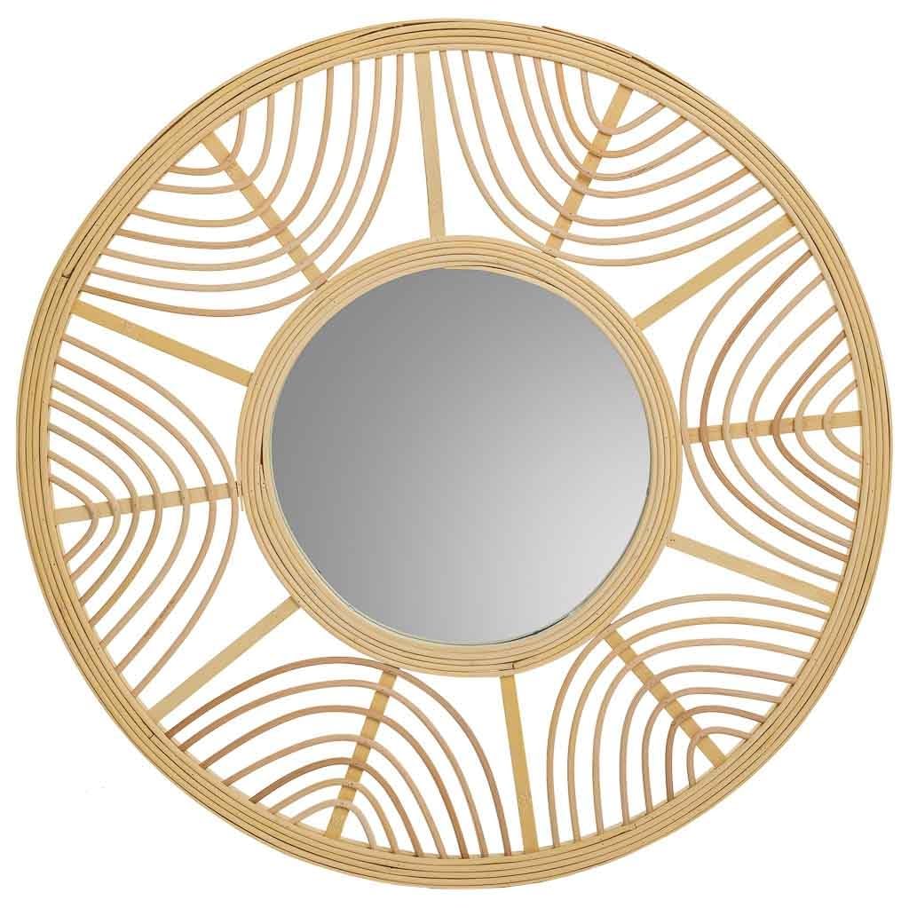 WANDERLUST DECO Espejo de ratán y bambú Marrón d55,5x2