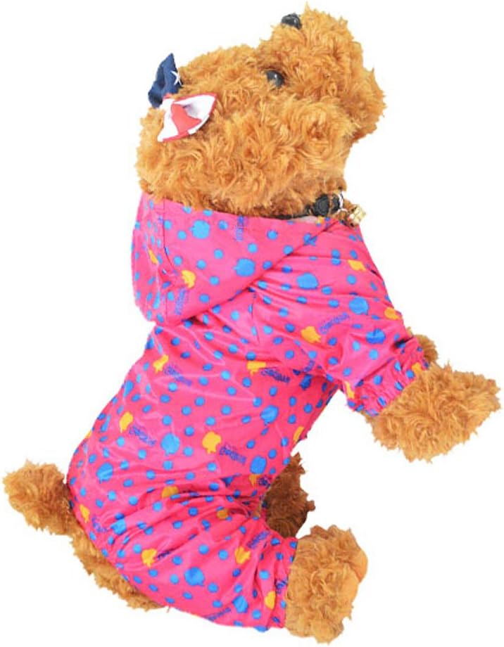 PANDA SUPERSTORE Fashion Cute Raincoats Dogs Puppy Pet Dog Raincoat Dog Rain Gear Pink, M