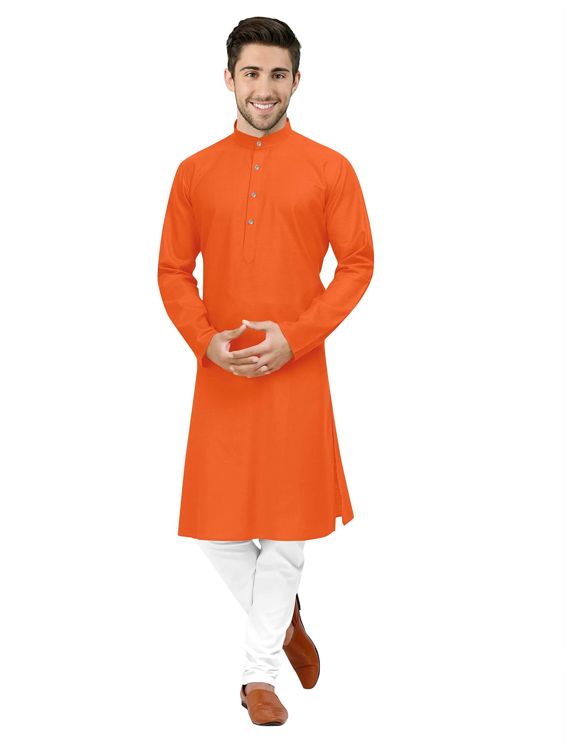 Mentific Men's Cotton Straight Kurta Pyjama Set