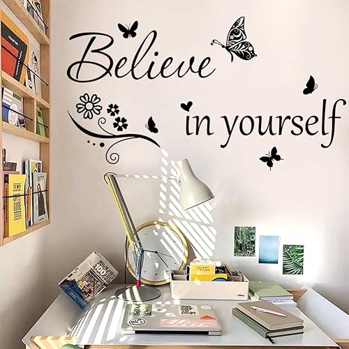 Miniatura 33 de Calcomanías de vinilo con frases motivacionales para pared, con texto en inglés "I Can Do All Things Through Christ Who Strengthens Me", citas