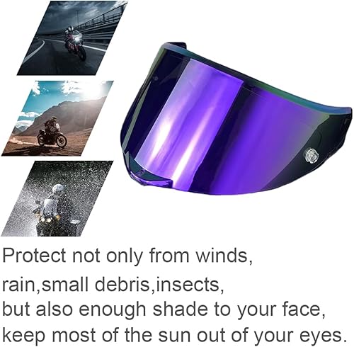 Miniatura 5 de Pista Shield Reemplazo para AGV Pista GPR, Corsa-R, Pista GPRR Face Shield Race3 Visor Protección UV (Revo Purple Day)