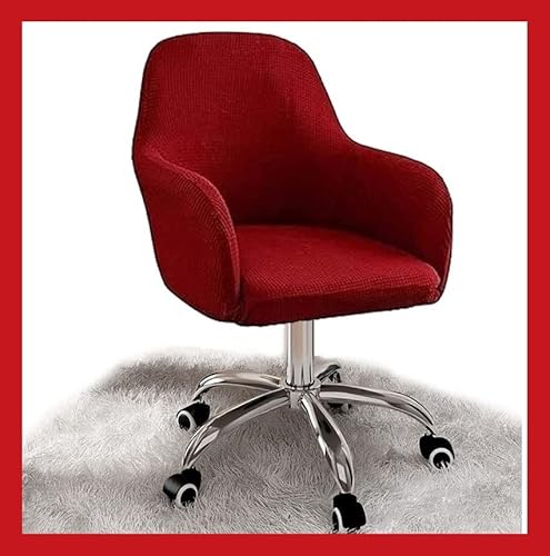 Couverture de Chaise Extensible avec Accoudoirs Gris/Rose/Noir Housse de Fauteuil Rotatif Gaming Amovible Universel Housse de Chaise de Bureau Moderne Housse Siege Lavable (Color : O, Size : 1PCS) Cover