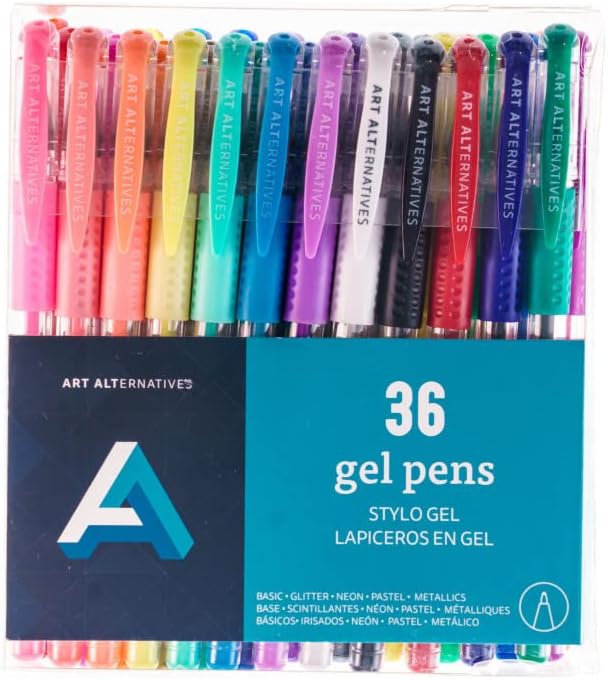 Art Alternatives Gel Color Set, 36-Pens, Multicolor