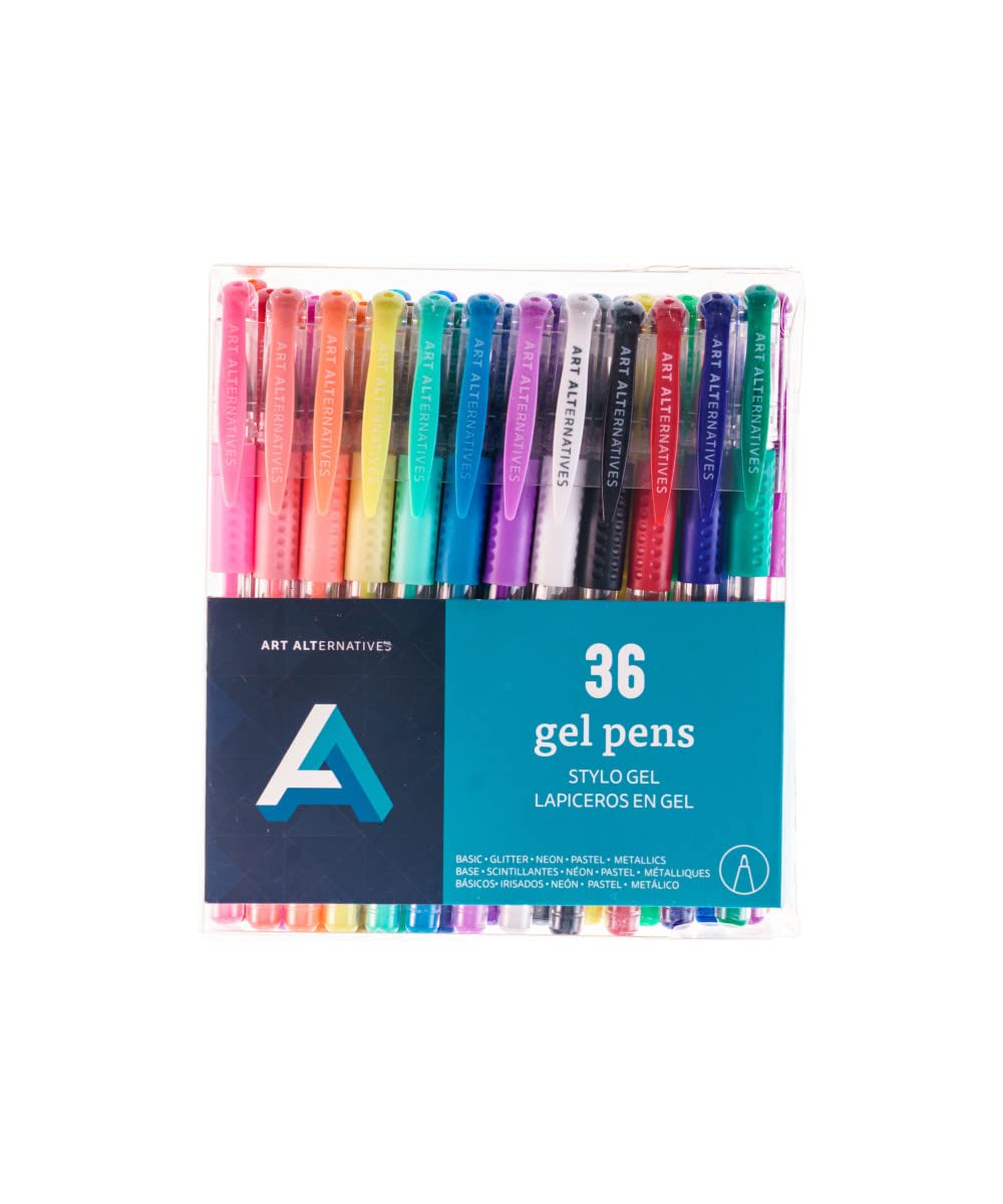 Art Alternatives Gel Color Set, 36-Pens, Multicolor