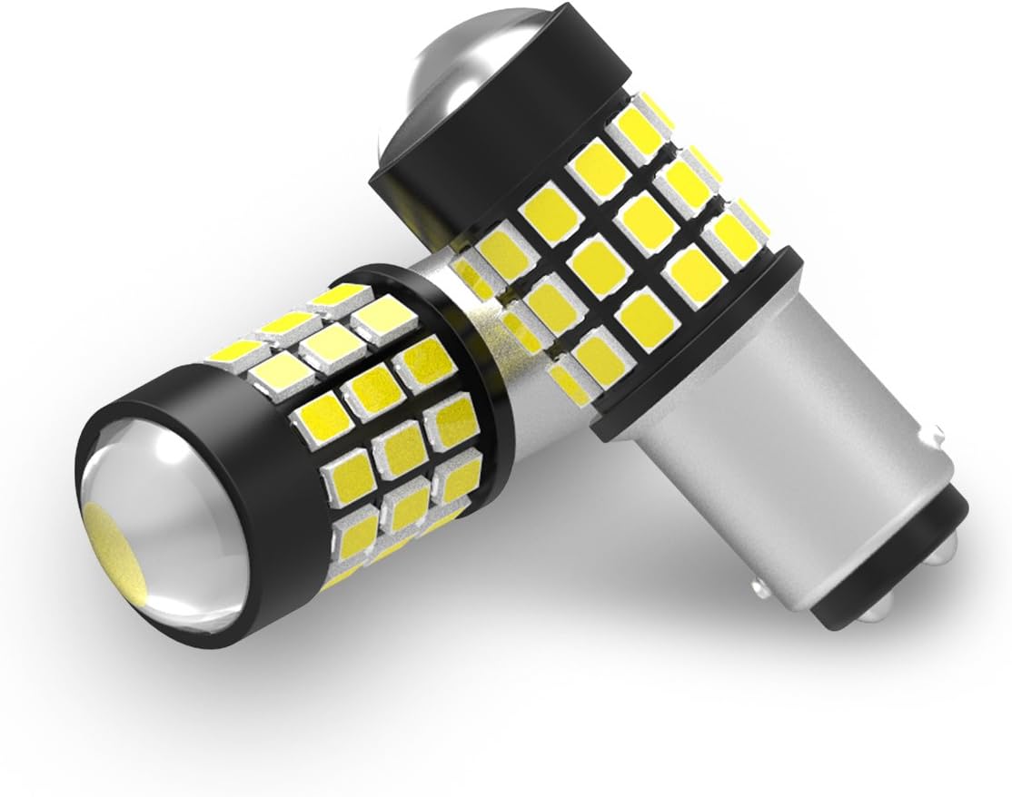 Alla Lighting 1000Lm 1157 LED Bulbs Extremely Super Bright 2835 51-SMD LED 1157 Bulbs High Power BAY15D 7528 2357 2057 LED Turn Signal Brake Stop Tail Lights, 6000K Xenon White (Set of 2)