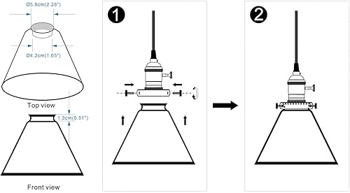 Miniatura 3 de Permo Embudo de repuesto para accesorios de iluminación, pantalla de vidrio de leche acampanada