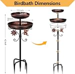 Daoeny Bain d'oiseaux en métal pour l'extérieur, 42In Bains d'oiseau double vintage & Oiseaux, Baignoires d'oiseaux Bol de nourrice pour l'extérieur Jardin Patio Yard Tabouret Décor, mis à jour 5-Pronged Base (ancien bronze)