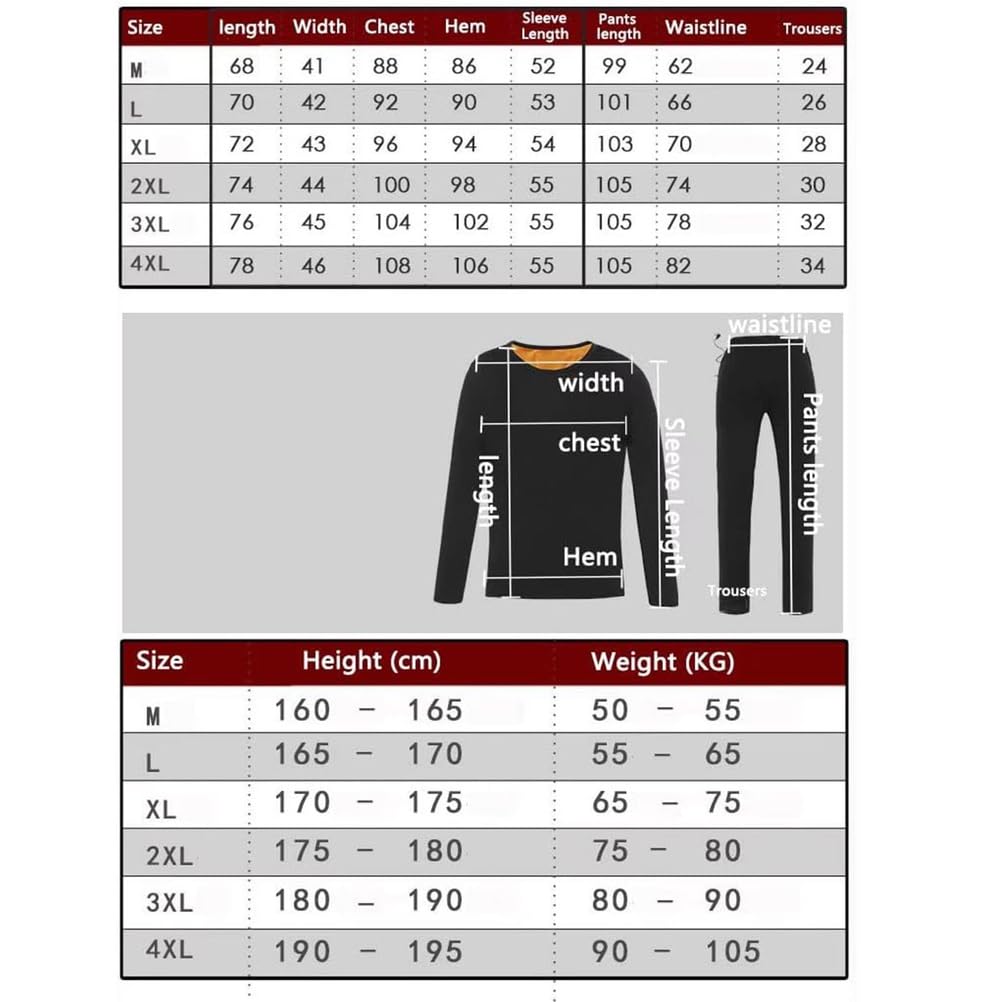 Conjunto de Ropa Interior Térmica Eléctrica para Hombre, Capa Base Lavable y Calefactable, Ropa Térmica de Invierno con 9 Zonas de Calentamiento,L