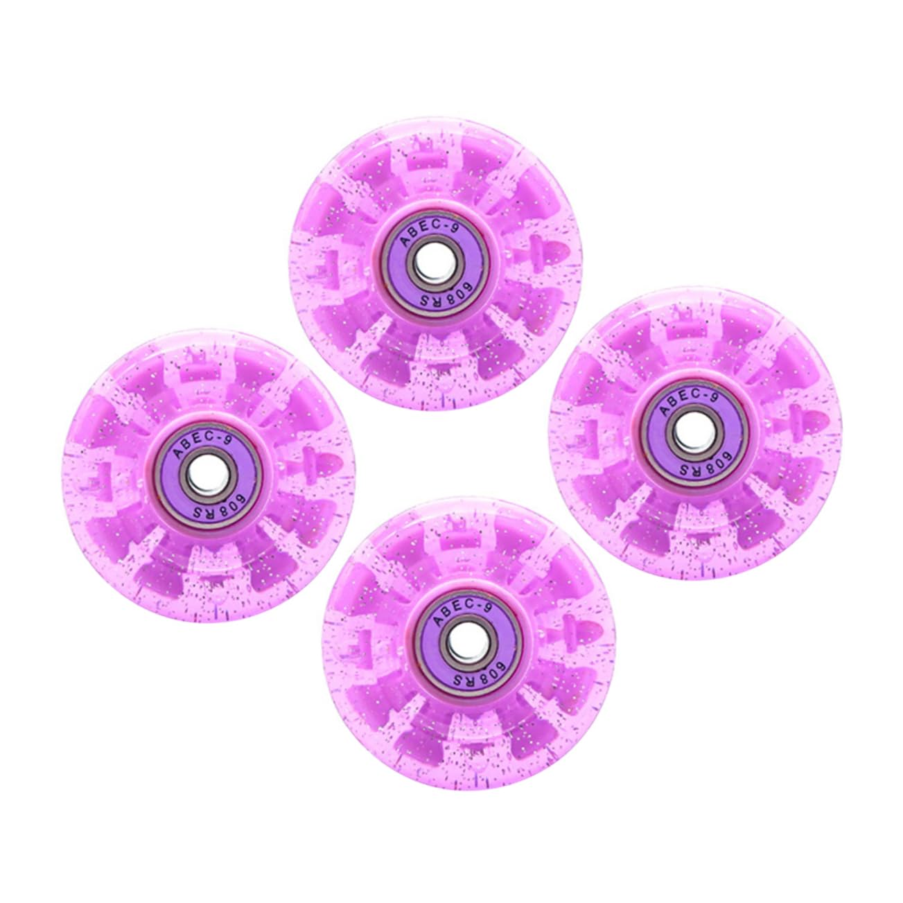Totority 4 Pack Skates Replacement Wheels Double Row Roller Skating Wheel Ice Skates Adornment Durable Pu Material Boys and Girls Outdoor Sports