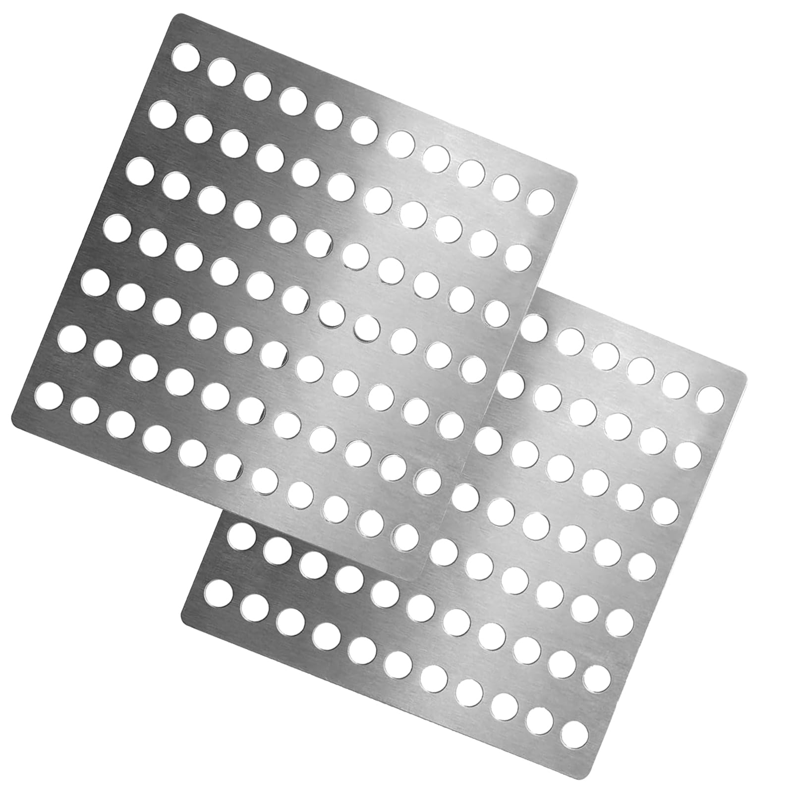 2 Pack Stainless Steel Drain Cover – 15x15cm Square Outdoor Drain Cover with 0.7cm Mesh Holes, Rustproof Drain Guard for Leaves & Debris, Grid Covers for Outside Drains, Garden & Shower Drainage