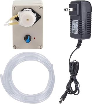 Peristaltic Pump, 110V to 240V Peristaltic Liquid Dosing Pump, 10ml to 250ml / min Aquarium Dosing Pumps with 5mm Diameter Tubes for Experimental, Pharmaceuticals, US Plug