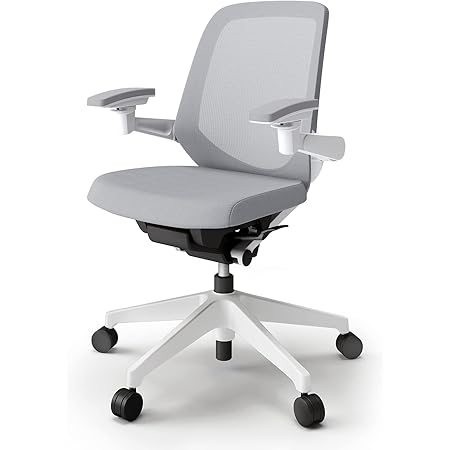 イトーキ オフィスチェア デスクチェア メッシュチェア ノートチェア nort 背:メッシュ 座:クロス ハンガーなし ウレタン双輪キャスター ベースカラー:ホワイト 背座:ライトグレー 日本製 KJ-187JVM1W9W6C