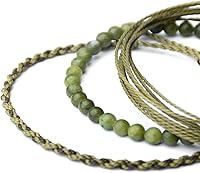 Vista 145 de Handmade Natural Stone Beaded Healing Bracelet Gift for Men Adjustable Rope String Bracelet