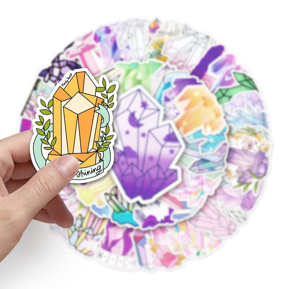 Unique Crystal Vinyl Stickers, 50 PCS Waterproof Gemstone Decals for Laptops Scrapbooking, Notebooks, Water Bottles - Image 4