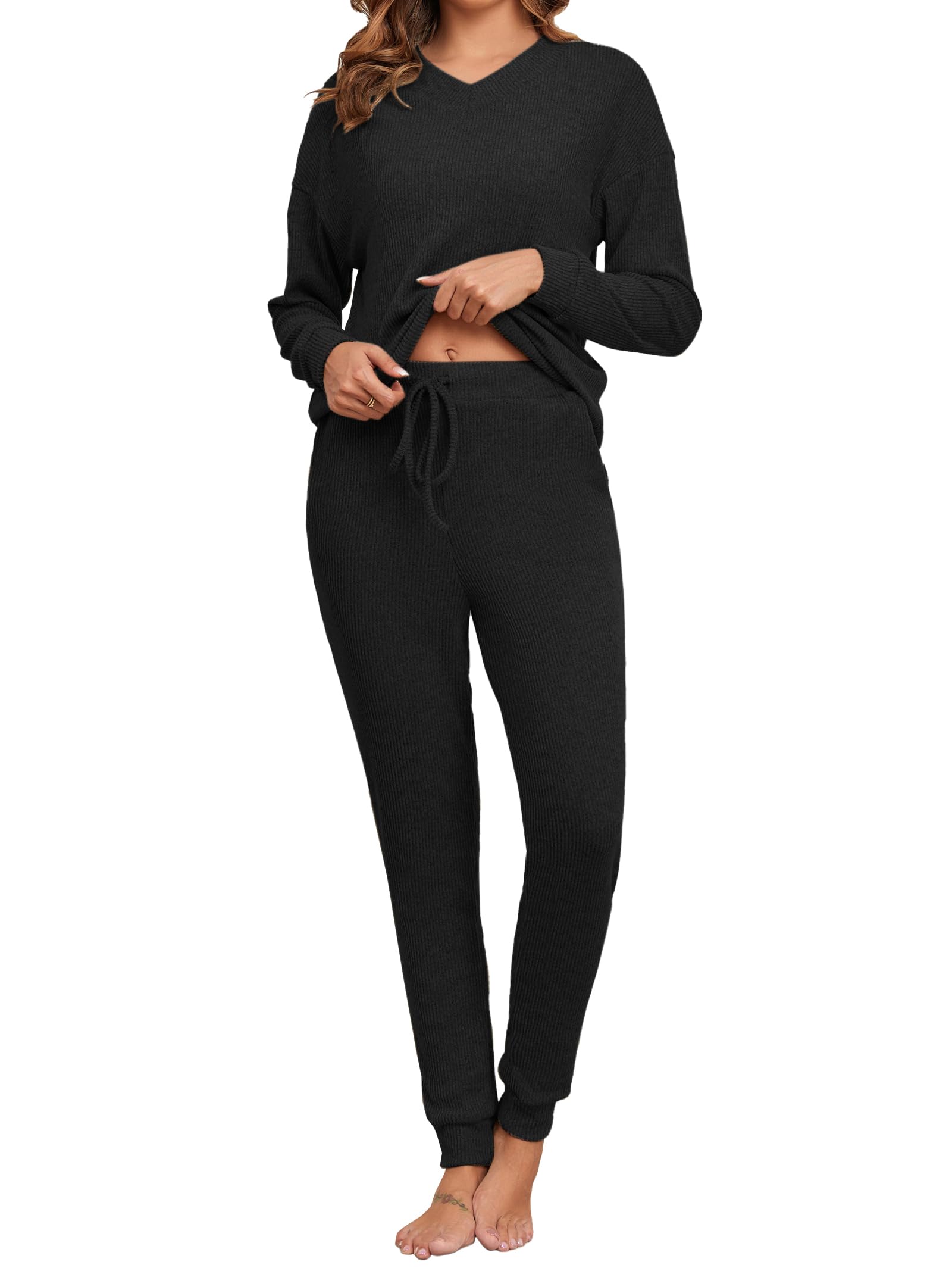 Famulily Damen Pullover Langarmshirt Oversize Leichte Strick