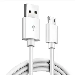 Cabo Carregador USB V8 Micro 2 Metros Branco Carregamento Transferência Compatível