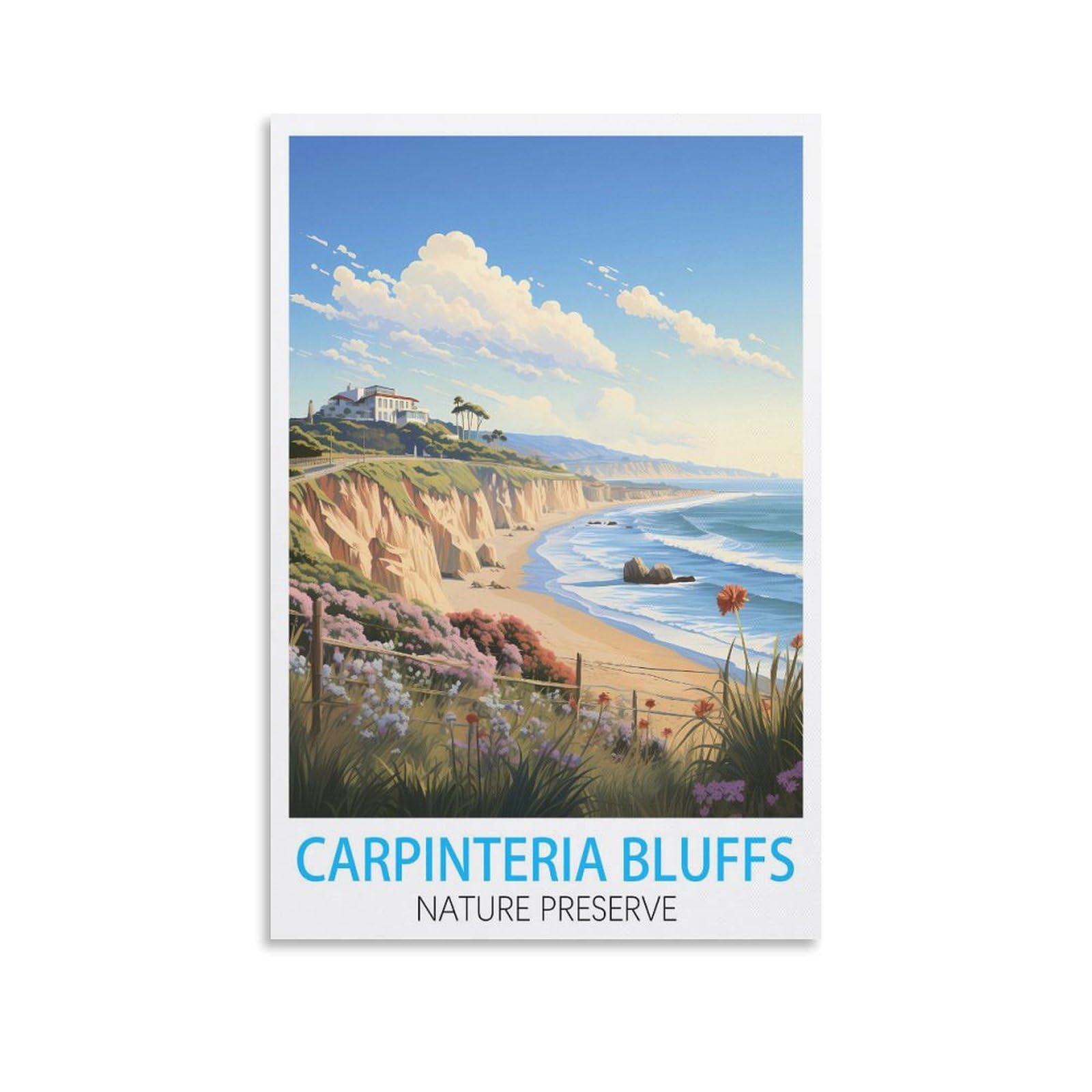 Metal Tin Sign,Carpinteria Bluffs,Vintage Bar Club Cave Home Kitchen Rustic Wall Art Decor Funny Sign 15x30cm