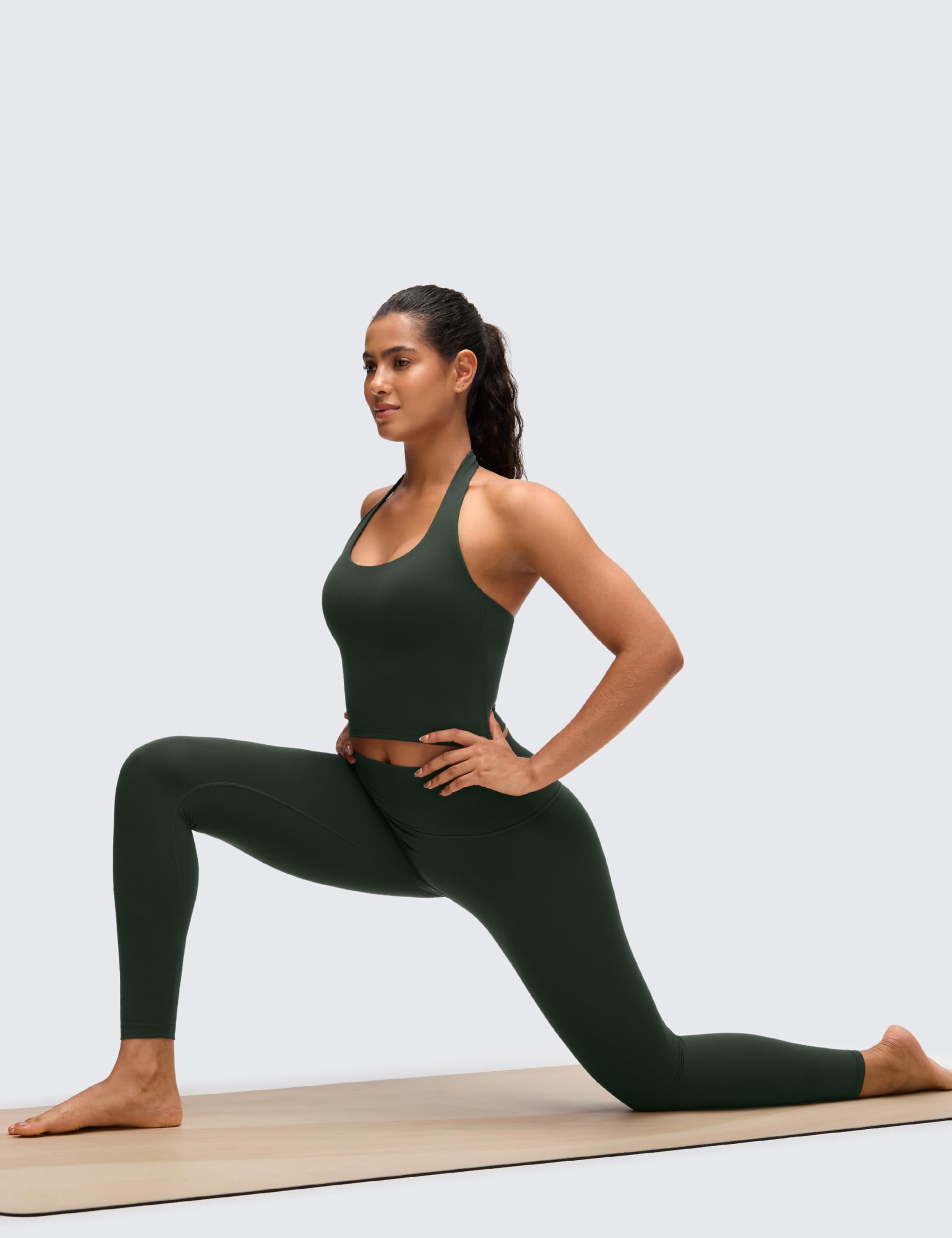 CRZ YOGA Biustonosz sportowy Butterluxe Halter Longline dla kobiet – usztywniany top do ćwiczeń i jogi z wbudowanymi wkładkami