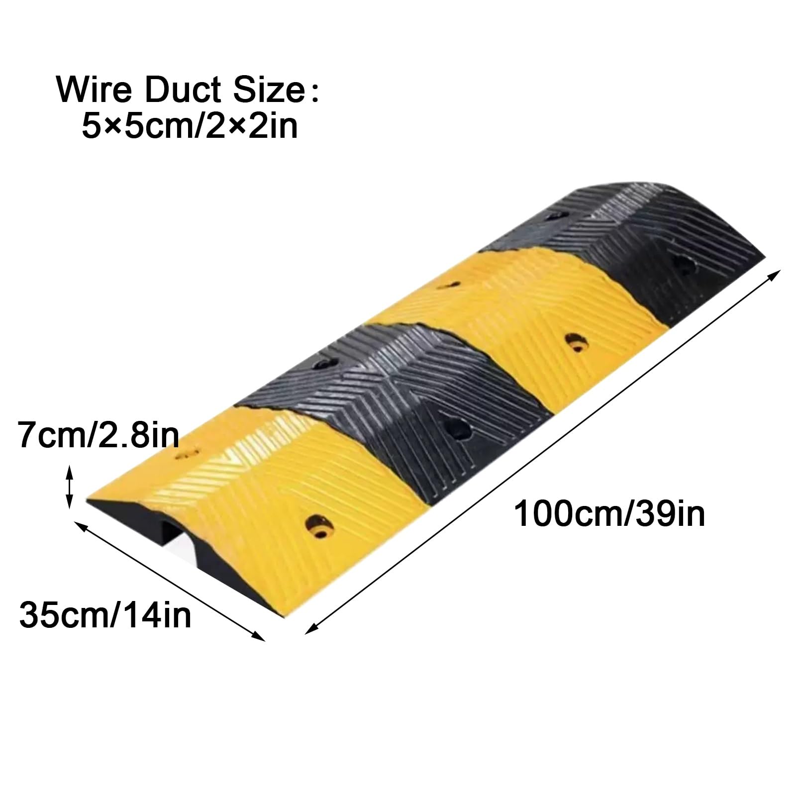 Canaleta Cables Suelo, Pasacables de Suelos, Diseño a Juego en Negro y Amarillo, Capacidad de 15 T, Adecuada para Garaje/carretera