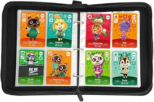 Miniatura 7 de Carpeta de cuero sintético con 4 bolsillos para tarjetas coleccionables con soporte para álbumes de tarjetas Amiibo, protector para tarjetas Amiibo,