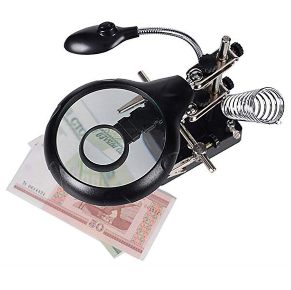 Lampa powiększająca LED 5X 8X 10X, elastyczna metalowa lupa lampa stołowa lampa biurkowa lampa do czytania z klipsem, klips naprawczy klips pomocniczy