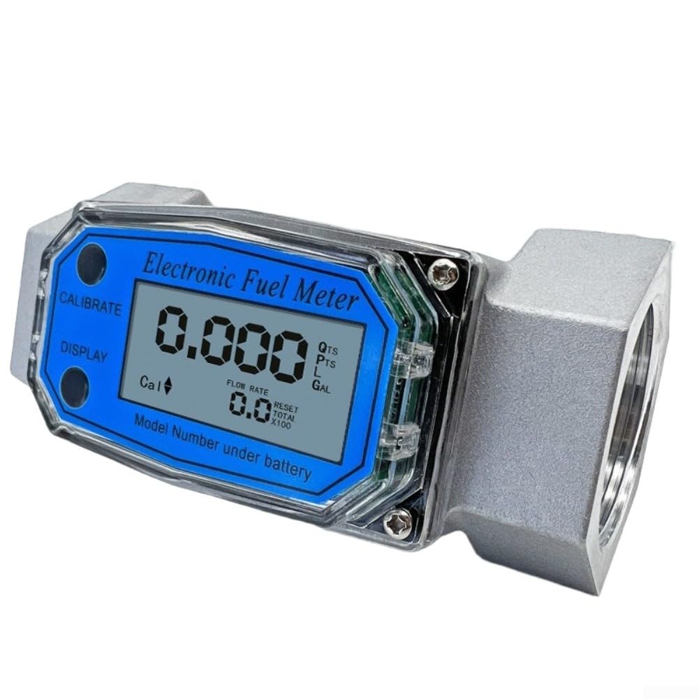 Medidor de turbina de 2,5 pulgadas para diésel, queroseno y agua, caudalímetro con pantalla digital, precisión ±1%, rango de medición 80-1000 l/min, aleación de aluminio, para uso industrial y