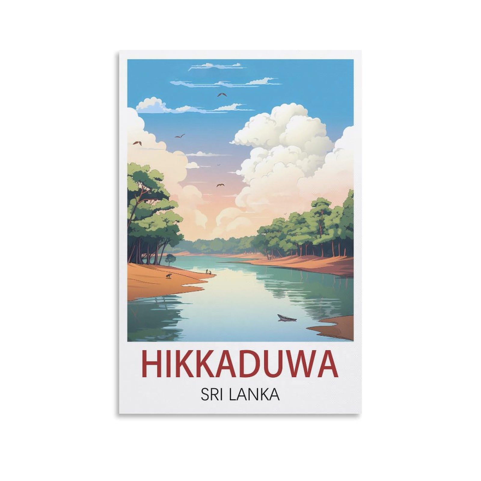 Luani Unframe-Style Hikkaduwa Sri Lanka Vintage Travel Poster 20X30inch(50X75cm) Canvas Art Poster And Wall Art Picture Print Modern Family Bedroom Decor Posters