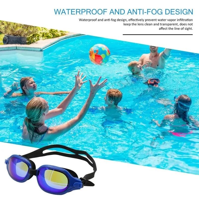 Komfortable Antibeschlag-Schwimmbrille, wasserdicht, UV-Schutz, Schwimmbrille for Damen und Herren, weiche Silikondichtungen for mehr Komfort, perfekt for Bahnenschwimmen, Triathlon-Training und Wasse