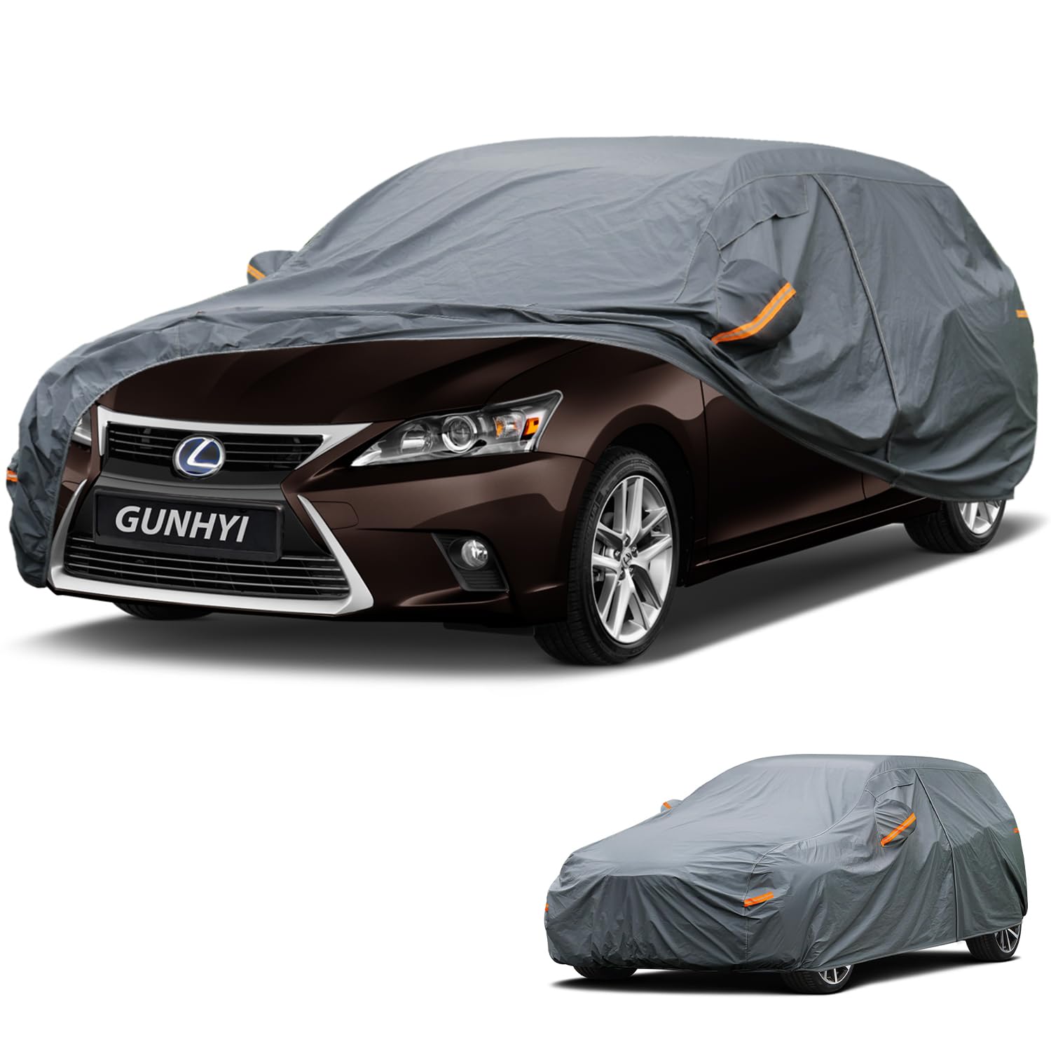 GUNHYI Premium Car Cover Custom Fit Lexus CT 200h, 16 Layers Heavy Duty Car Cover Waterproof All Weather with Zipper Door for Sun Rain Snow Dust Uv Protection