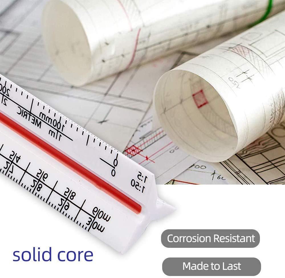 Scalimetro Triangolare 30cm Per Architetti E Ingegneri - 6 Scale Da Disegno Tecnico (1:20, 1:25, 1:50, 1:75, 1:100, 1:125) - Foto 7