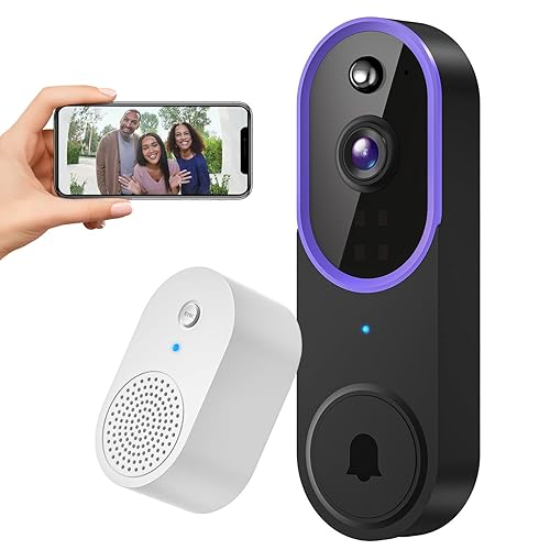 Smart 1080P Video Doorbell Camera Wireless, AI Human Detection, Live