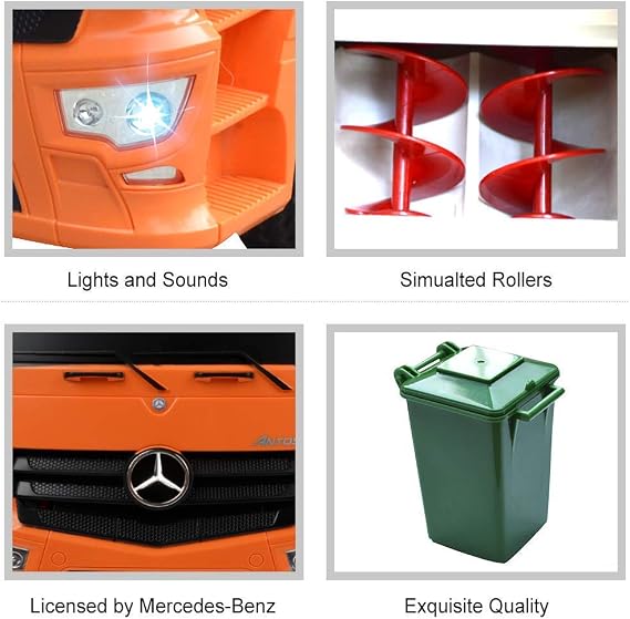 DOUBLE E Remote Control Excavator Toy + Garbage Truck Toy