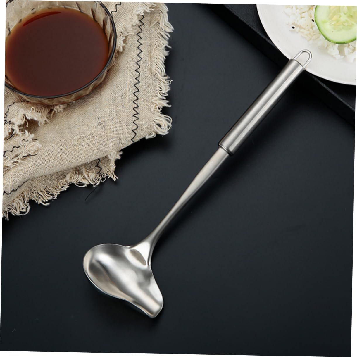Stainless Steel Gravy Ladle with Pouring Spout Multi Functional Sauce Spoon for Kitchen Use Dishwasher Safe Sturdy Design for Serving Soups and Sauces