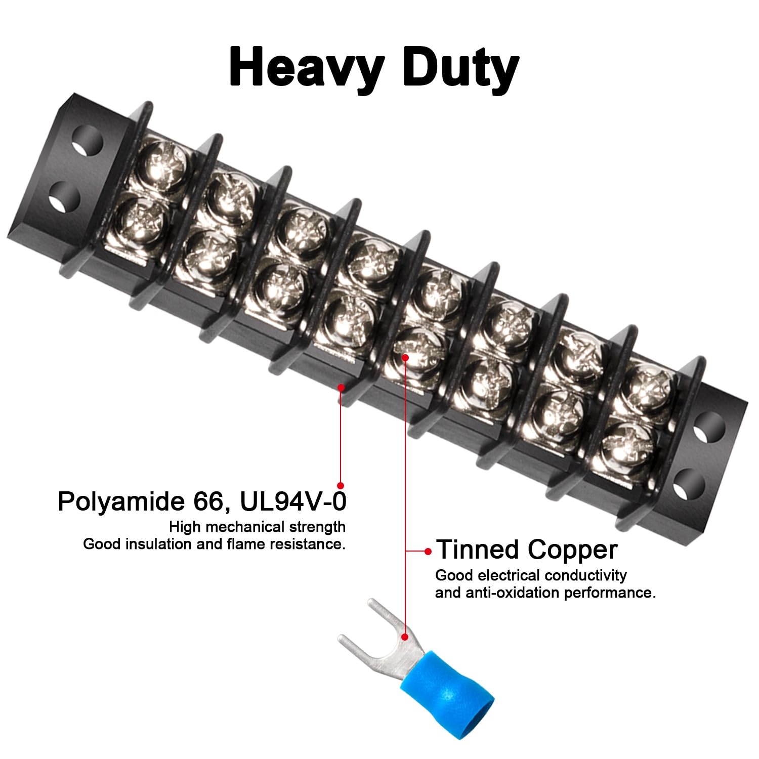 Dual Row Termina Snapklik.com : Terminal Block - 2 Pack 8 Positions 200v-450v 20-30A ...