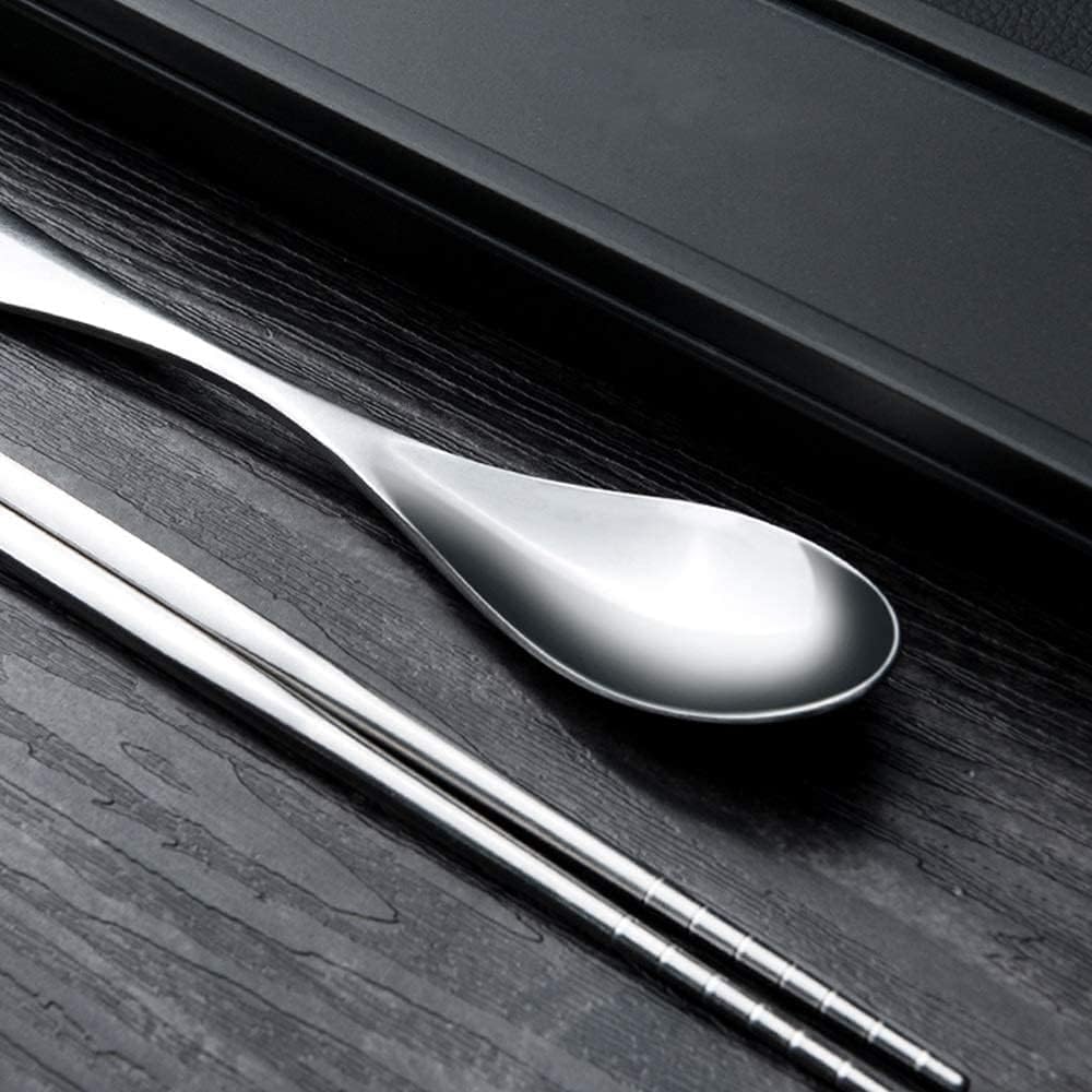 baguettes japonaises cooking chopsticks Baguettes réutilisables en titane pur, ensemble de cuillères, boîte à couverts unique, Portable pour étudiant