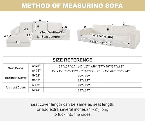 Miniatura 2 de vctops Funda para sofá modular de pana súper suave, lavable y antideslizante, protector de muebles para niños, perros y mascotas, 1 pieza (café, 35