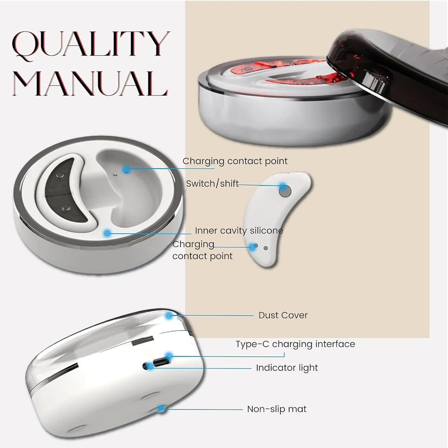 Eye LED Red Light Therapy, EMS Eye Massager, Appareil de Traitement Anti-âge des Yeux pour Les cernes, Les Poches dans Les Yeux, l'inflammation, Les Rides des Yeux