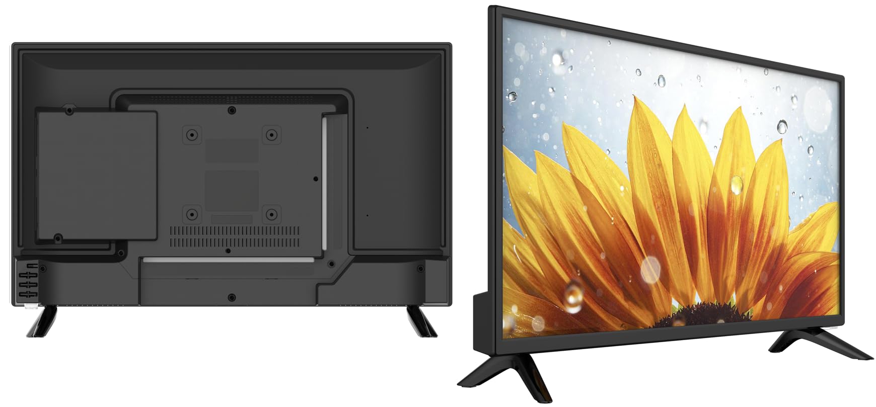 Linsar - Télé 24 Pouces - Full HD Ready 1366 x 768 Pixels - TV 12V pour Camping Car - Triple Tuner DVB-T2-S2-T-S-C, HDMI, VGA - Lecteur Multimédia USB, CI+