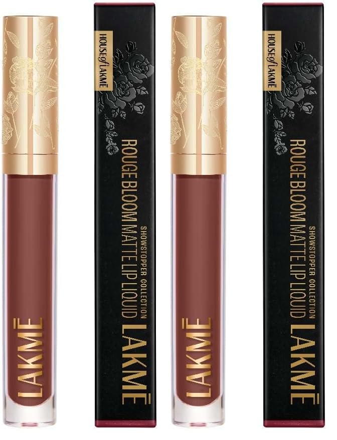 Image of Lakme Rouge Bloom Matte Lip Liquid Cinnamon Sensation 305-3.5ml (Pack of 2)