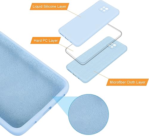 Miniatura 3 de E Segoi Moto G Power 2021 - Funda de goma de gel de silicona líquida a prueba de golpes, cojín de forro de tela de microfibra suave compatible con