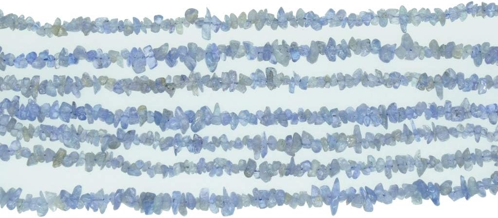 ShreeCrystalsBeads Natural Tanzanite Gemstone Chips Beads for Jewelry Making Free Form Shape, Tanzanite Chips, 25 Strands each of 34" Length