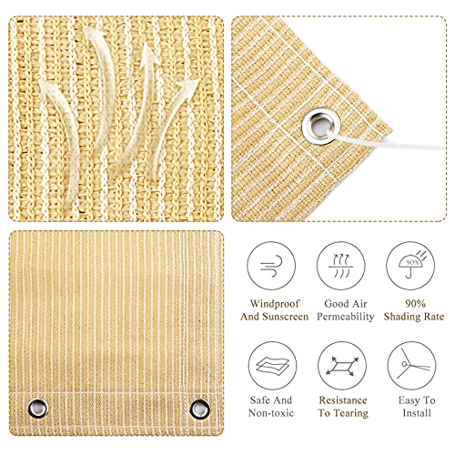 Abosun Outdoor Sun Shade Cloth, Pergola, Deck, And Backyard Patio Sunshade With Uv Protection, Heat Resistant Hdpe Material, Reinforced Grommets (10X10 Ft, Wheat) #TOP3
