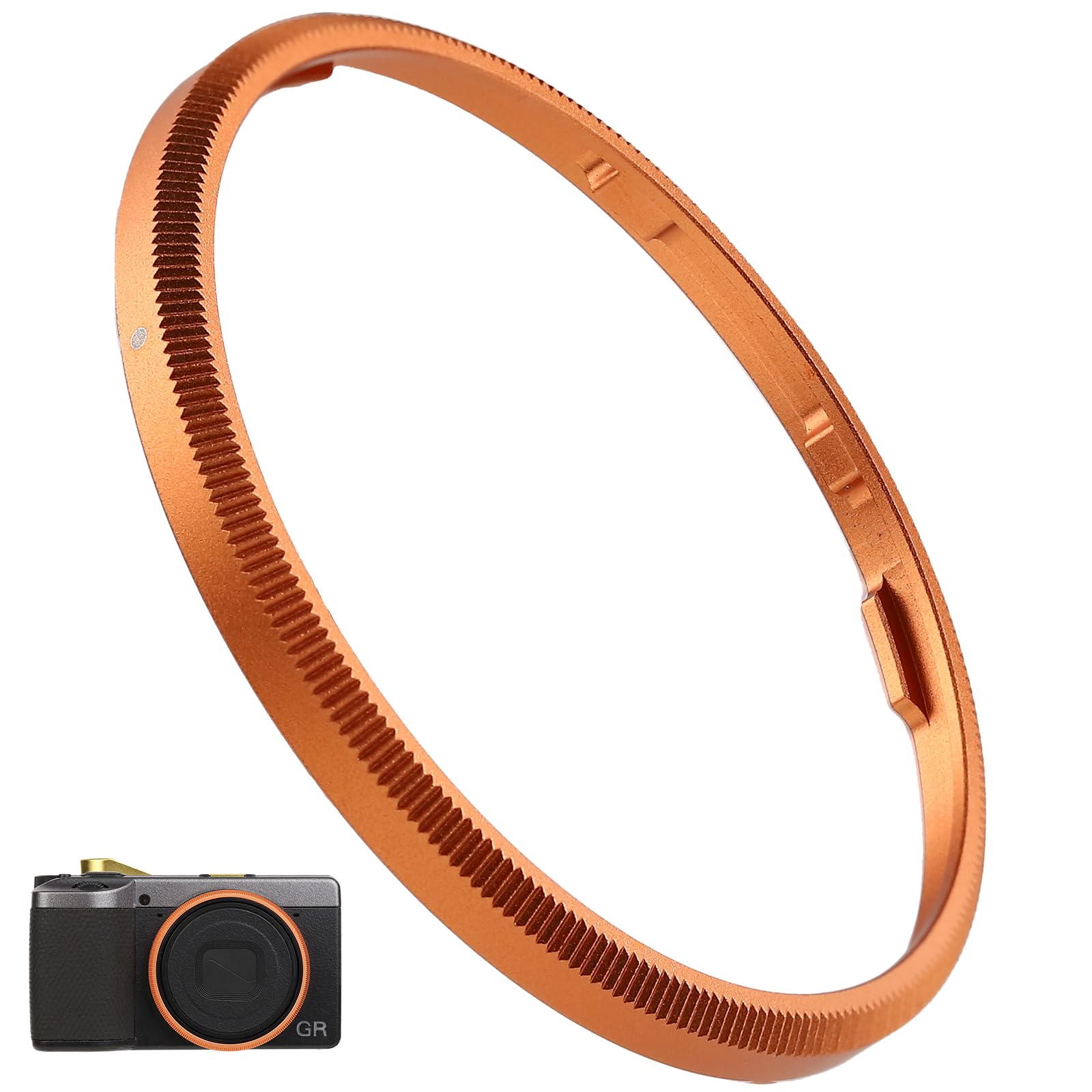 Haoge Anillo decorativo de metal para cámara RICOH GR IV sustituye a GN-3, RRC-GR4-naranja