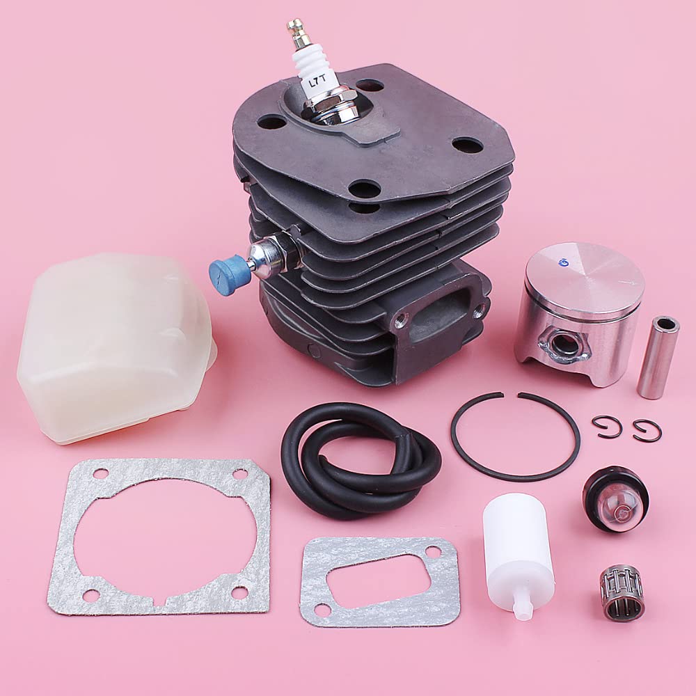 Kit de pistón de cilindro de 44 mm, for Husqvarna 350 351 353 346XP Línea de filtro de combustible de aire Válvula de descompresión Motosierra Reemplazar pieza de repuesto Pistón de cilindro d